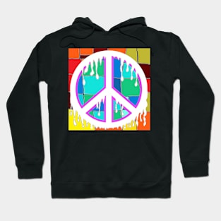 peace blue orange art pop art Hoodie